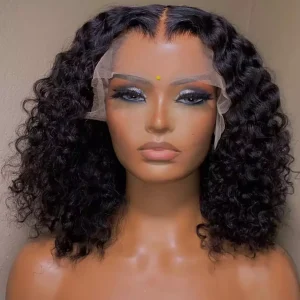 Deep Wave Short Bob 13X4 Curly Wig