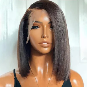 Glueless Brazilian Short Bob Human Hair Wigs Pre Plucked HD Lace Front Wig