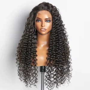 Deep Wave Curly Human Hair Wig Lace Front 13×4