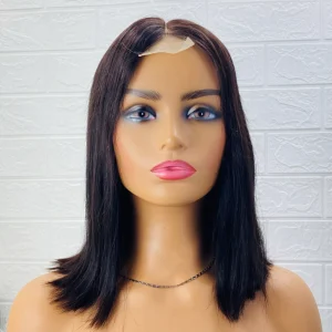 Natural Black 2×6 Double Drawn Transparent Lace Closure Wig Human Hair