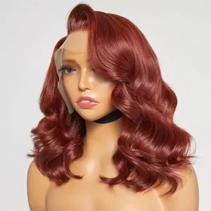 Reddish Brown Body Wave Bob Wig