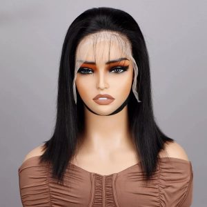 Peruvian Short Bob Glueless Lace Front Human Hair Wig