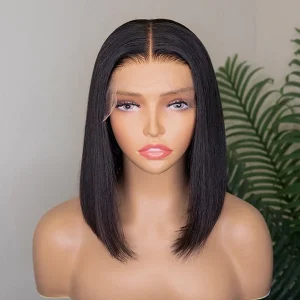 Glueless Short Human Hair T-Part Lace Front Wig