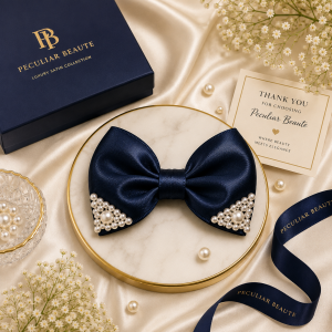 Elegant satin bow hair clip