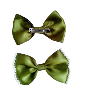 Elegant satin bow hair clip