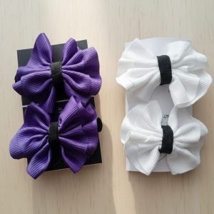 Layered ribbon bow hair ties