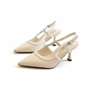 Pointed-toe slingback heels