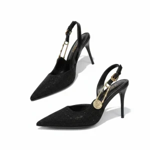 The Onyx Crystal Square-Toe Slide