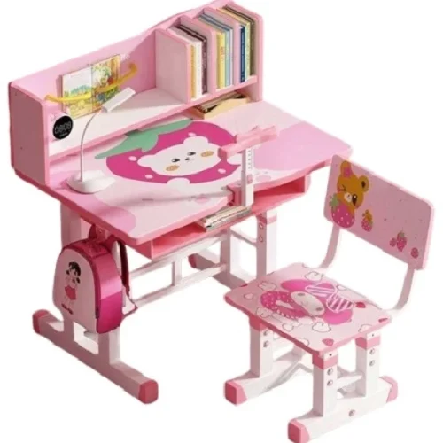 Generic XF00213 Study Table – Pink, Chair Included
