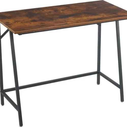 Artisign Computer Desk 39.4" Small Student School Writing Desk, Easy Assembly Study Writing Table Home Office Desk Modern Simple Style PC Desk for Small Space, Study Kids Black Desk, Metal Frame Engineered Wood Computer Desk – Brown