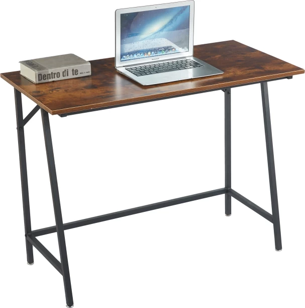 Artisign Computer Desk 39.4" Small Student School Writing Desk, Easy Assembly Study Writing Table Home Office Desk Modern Simple Style PC Desk for Small Space, Study Kids Black Desk, Metal Frame Engineered Wood Computer Desk – Brown - Image 2
