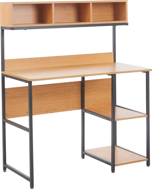 Artisign Shelf Desk, Home Office Desk, Computer Desk with Storage, Small Desk for Bedroom, Gaming Desk, Contemporary Desk for Dorm Room & Home Study Office Table – Orange