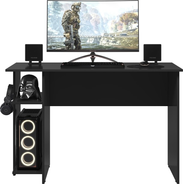 Linx Office and Gaming Solid Wood Computer Desk – Black - Image 5