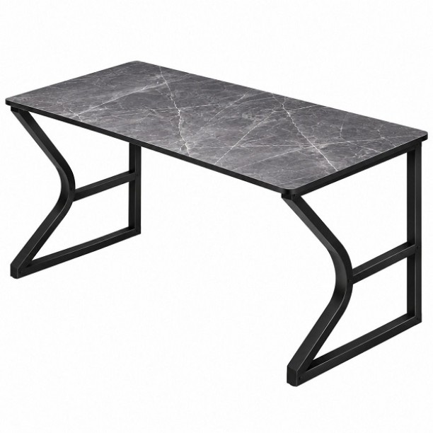 NNNM 120cm Industrial Computer Desk with Rock Slab Engineered Wood Computer Desk – Grey - Image 3