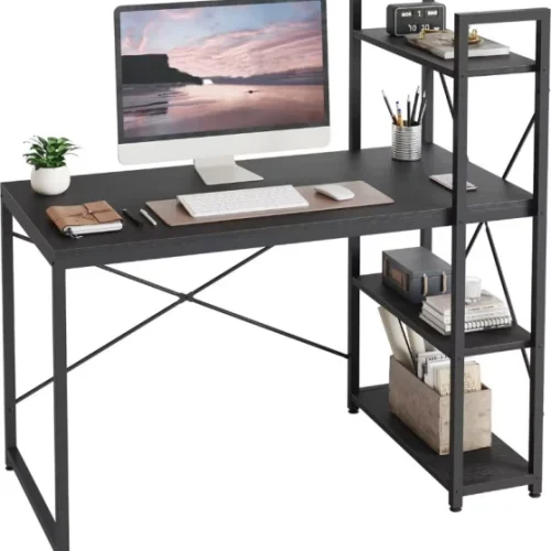 Musketeers bedroom desks, bookshelves, integrated desks, home student study, writing and learning desks Solid Wood Computer Desk – Black