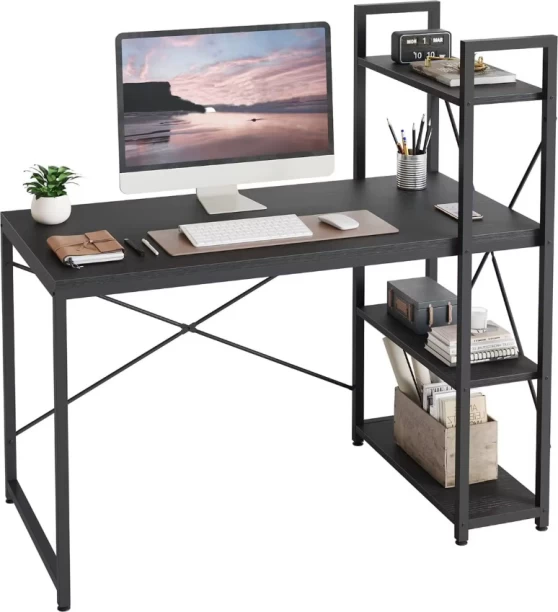 Musketeers bedroom desks, bookshelves, integrated desks, home student study, writing and learning desks Solid Wood Computer Desk – Black