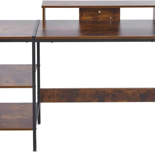Artisign Computer Desk 47-inch with Storage Shelf - Vintage Ideal Gaming Desk for Bedrooms, Small Spaces, and Home Offices Modern Writing Desk Engineered Wood Computer Desk – Brown