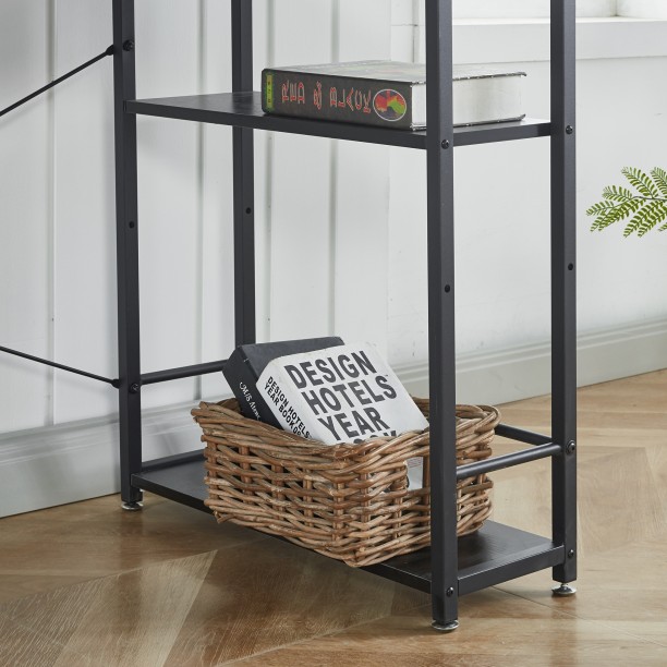 WLOTPUI L Shaped Computer Desk with Storage Shelves Black - Image 2