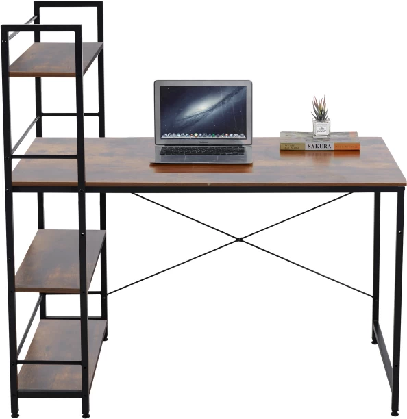 WLOTPUI L Shaped Computer Desk with Storage Shelves, Corner Desk - Image 3