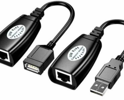 USB RJ45 Extension Adapter Up To 150ft Length USB-RJXT rj45 Metal Computer Desk – black