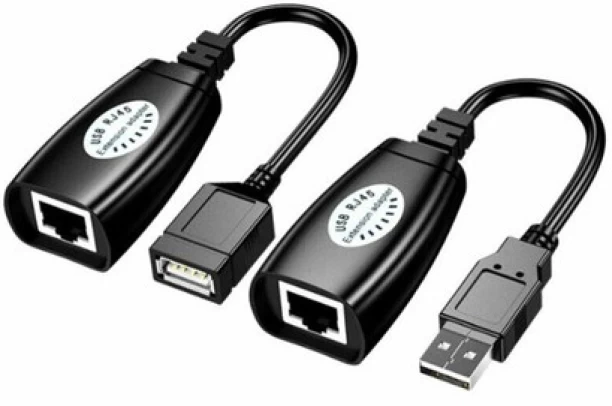 USB RJ45 Extension Adapter Up To 150ft Length USB-RJXT rj45 Metal Computer Desk – black