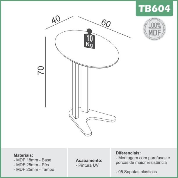 Bella Casa TB604 WW Multipurpose Table – White - Image 2