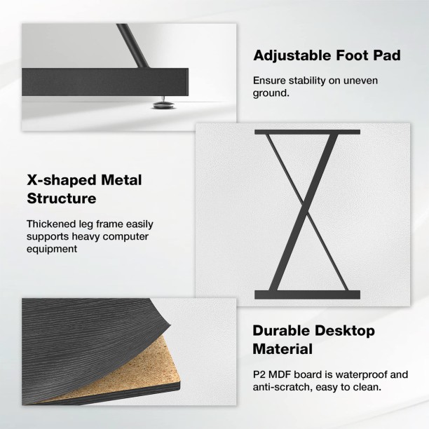 Topika Corner Computer Desk,Office Desk Corner, L-Shaped Gaming Desk &Stand Engineered Wood Workstation – Black - Image 4