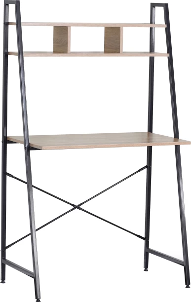 Everfurn Vesa Office Desk Engineered Wood Computer Desk – Oak, Black
