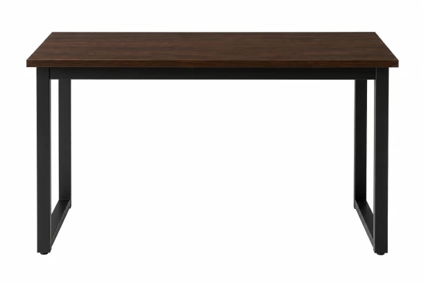 Sub Urban Decor Compact Steel Frame Desk with Dark Wood Look Top Multipurpose Table – Black