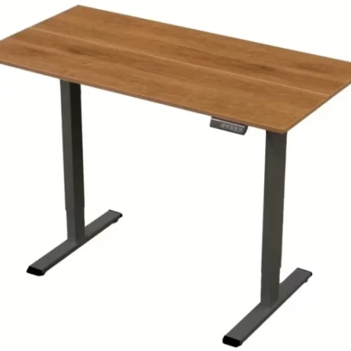 kings goods Electric Height Adjustable Standing Desk with desk top Engineered Wood Workstation – Brown