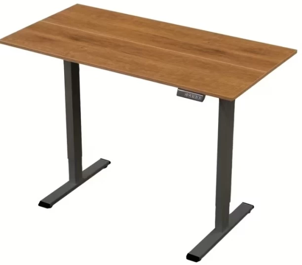 kings goods Electric Height Adjustable Standing Desk with desk top Engineered Wood Workstation – Brown