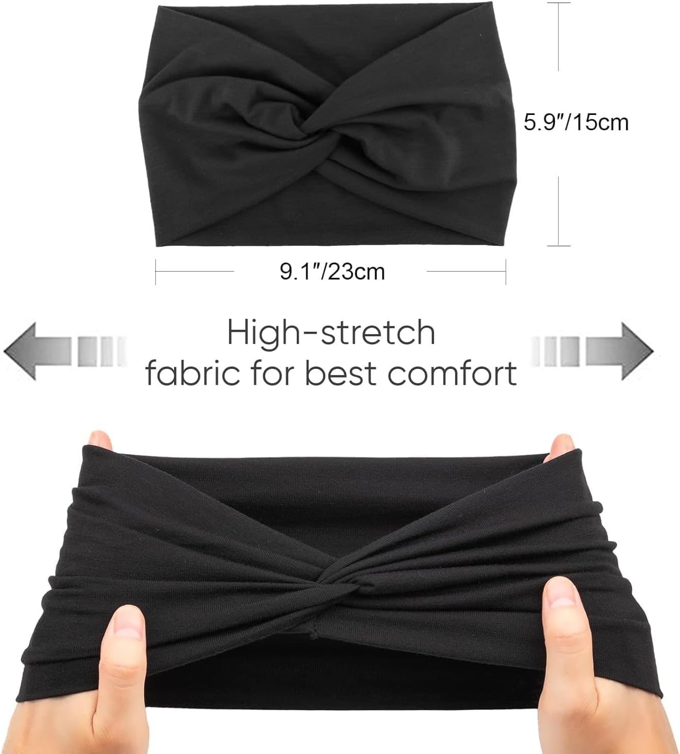 4-Pack Wide Vintage Turban Headbands for Women - Image 4
