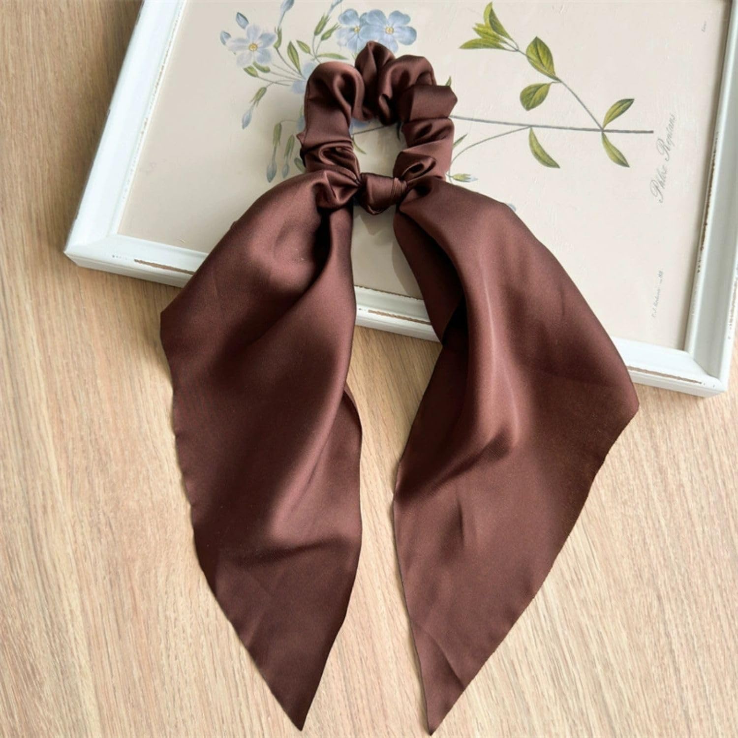 6 Packs Bow Silk Scrunchies, Hair Ties with Bows - Image 3