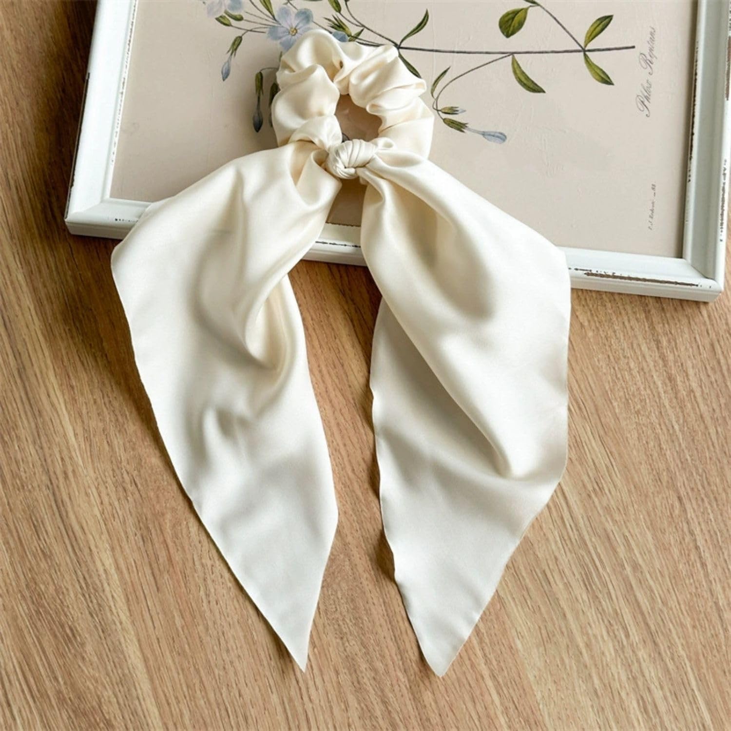 6 Packs Bow Silk Scrunchies, Hair Ties with Bows - Image 2