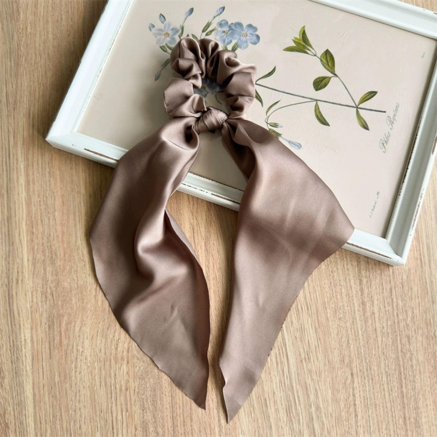 6 Packs Bow Silk Scrunchies, Hair Ties with Bows - Image 4