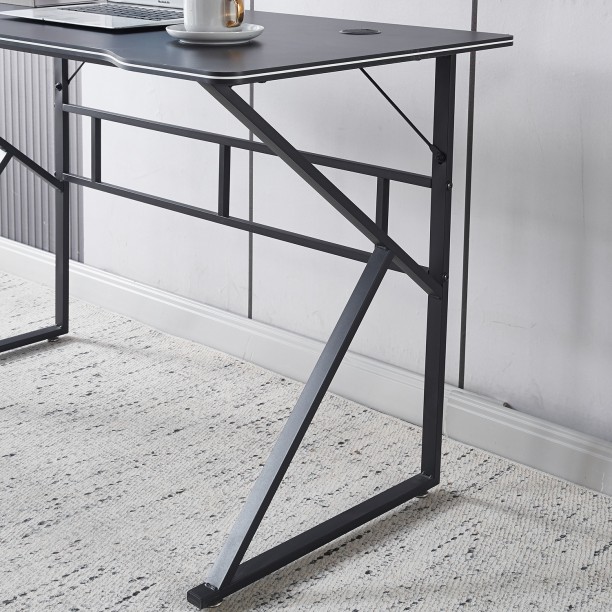 Golden Star Africa 120 × 60cm modern minimalist carbon fiber esports desk widened by 120cm with a stable and non shaking steel frame desk It is a multifunctional computer desk for home work live streaming and gaming Engineered Wood Computer Desk – Black - Image 2