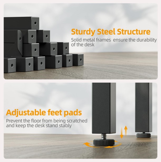 Topika Modern L Shaped Desk With Shelves, Corner Computer Study Desk Engineered Wood Workstation – Black - Image 7