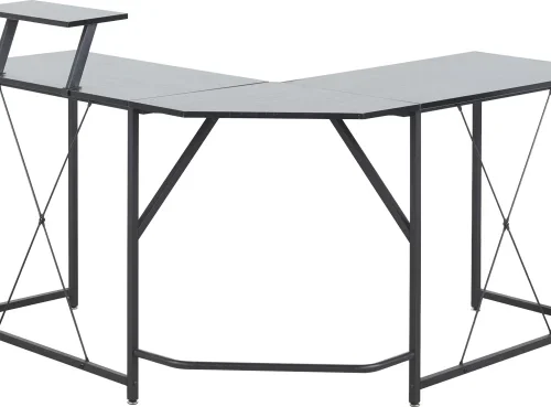Artisign L Shaped Desk - Computer Gaming Desk Corner Desk,PC Table Organizer for Home Office Dorm Sturdy, Writing Workstation, Black Engineered Wood Computer Desk