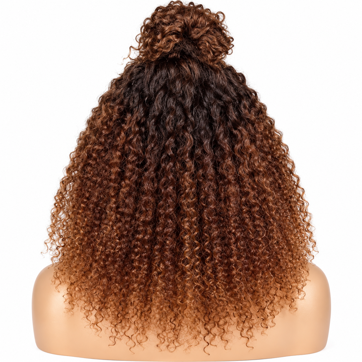 Afro Kinky Curly Ombre Brown Wig - Image 3