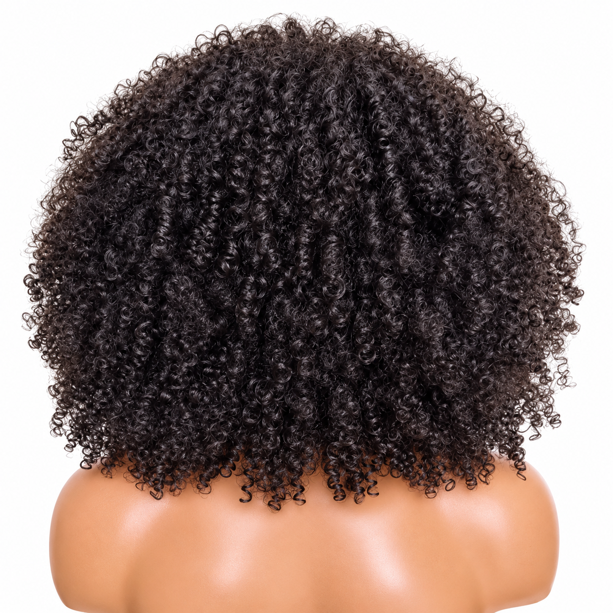 Afro Kinky Curly Human Hair Wigs with Bang Short Brazilian - Image 3