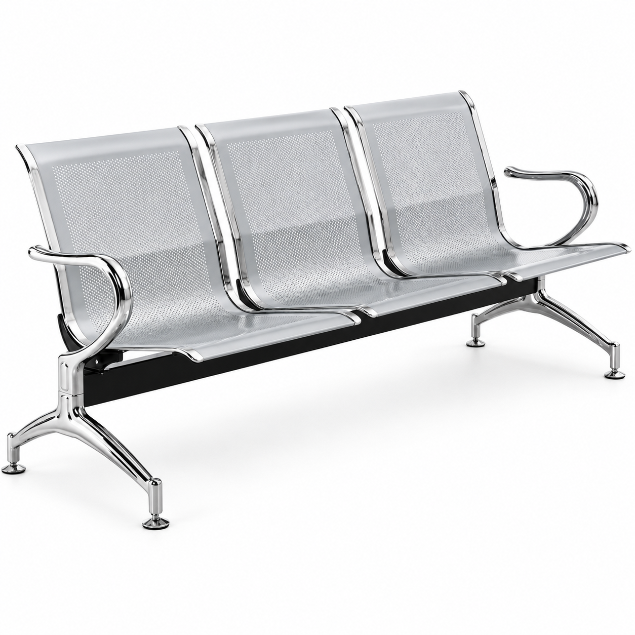 Fancy Corner 3-Seater Bench Mid Back Chair – Silver