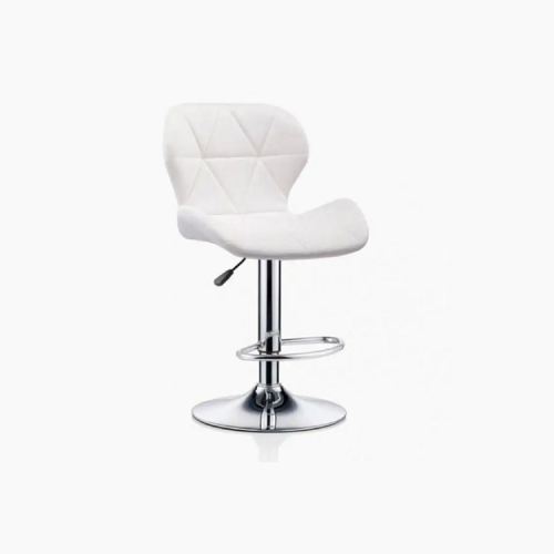 Diamond Back Wide Bar Stool – White