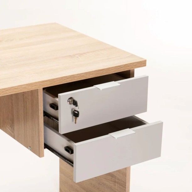VIVIDITTO DF0517 Office Table – LIGHT OAK - Image 3