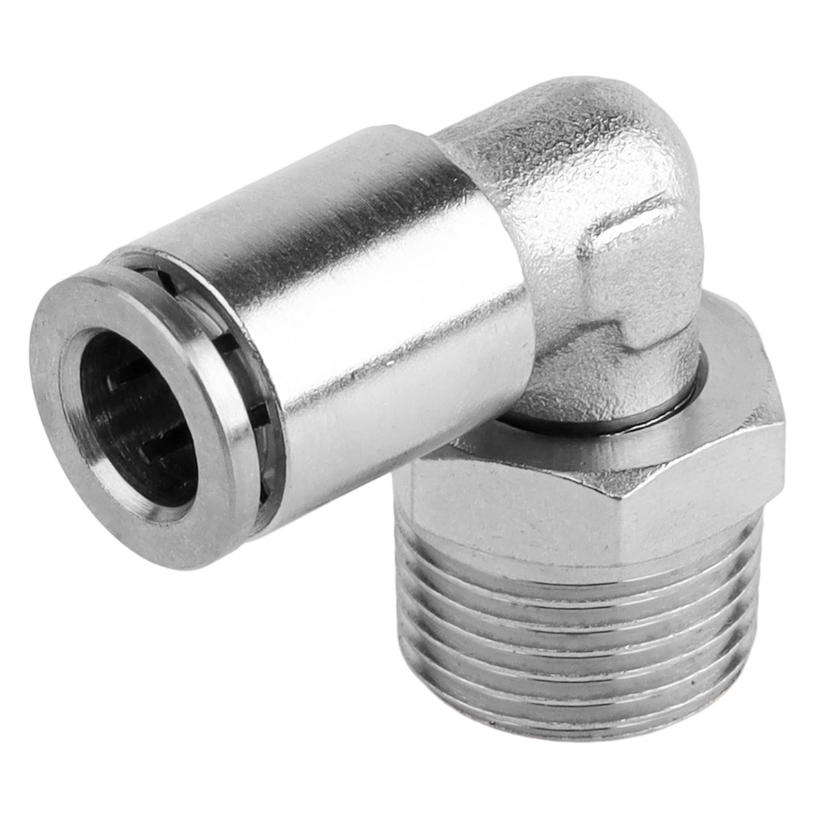 MPL08-03 8 mm x 3/8" M Metal PU Elbow - Image 2