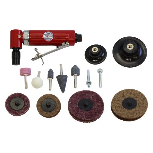 MAC AFRIC 20 000 rpm Angle Air Die Grinder Kit with Sanding Pad & Grinding Stones