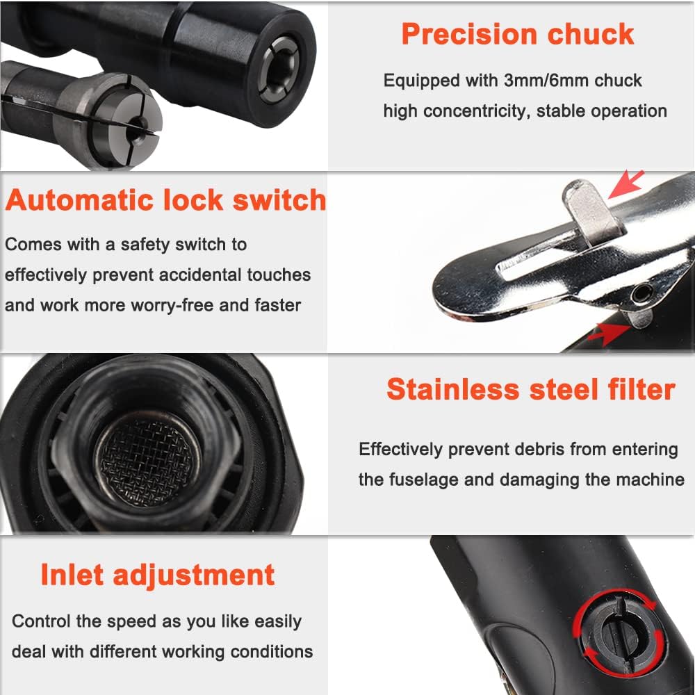 MAC AFRIC 150 mm Extended Shaft Air Die Grinder – 3 mm / 6 mm - Image 4