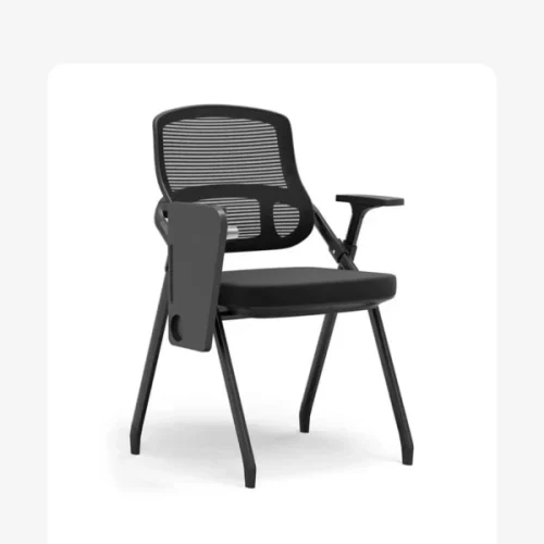 GOF Furniture Alina Folding Chair with Writing Board Office Stacking Chair – Black