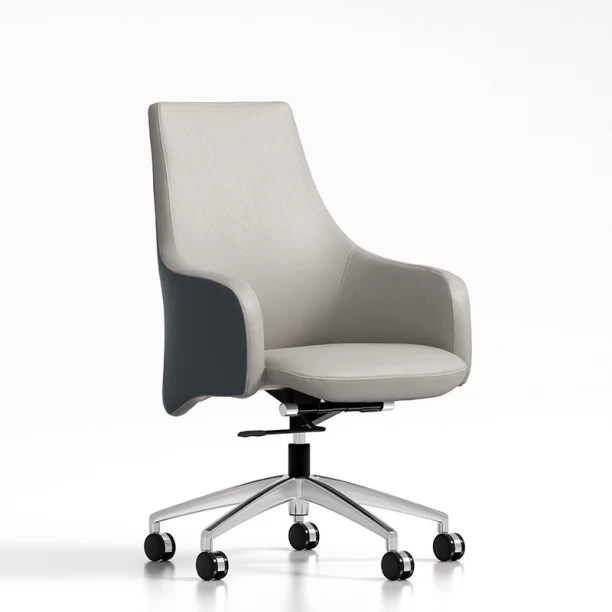 GOF Furniture Luxor Mid-Back Office Chair Mid Back Chair – Grey