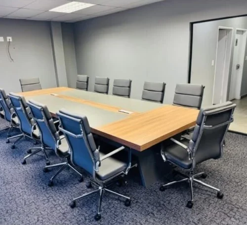 GOF Furniture Aldrich Boardroom Table & 12 Lusia Office Chair Conference Table – Grey, Chair Included