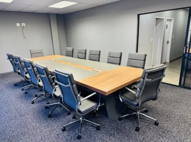 GOF Furniture Aldrich Boardroom Table & 12 Lusia Office Chair Conference Table – Grey, Chair Included